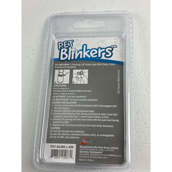 Pet Blinkers LED Safety Light With Clasp & 6 AG3 Batteries For Large Breed Dogs - Picture 4 of 6